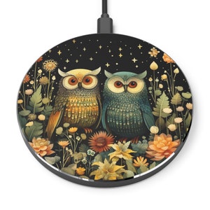 Owl Harmony Wireless Phone Charger | 10W Personalized Phone Charging | Nature-Inspired Design | Compatible with iPhone & Android