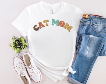 Katzenmama T-Shirt, Katzenliebhaber, süßes Geschenk, Katzenmama Geschenk, Geschenk für Katzenbesitzer, Sommergeschenk