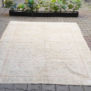 Vintage Rug, Turkish Rug, Oushak rug, Handmade rug, Carpet rug, Turkey rug, Area rug, Floor rug, Neutral Rug, Beige Rug 6x10, Housewarming