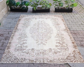 Carpet Rug, Rug 6x9, Oushak Rug, Vintage Rug, Turkish Rug, Handmade Rug, Area Rug, Neutral Rug, Contemporary Decor, Turkey Rug, 10288