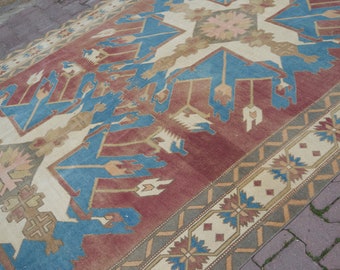 Handgefertigter Vintage Türkischer Oushak Teppich, Großer 230x300 Teppich
