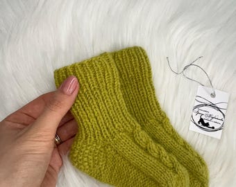 Toddler socks Knit warm socks for children Boy Girl winter socks with pattern Soft angora handmade socks Handknit leg warmers for kids gift