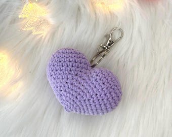 Mini heart for valentines Keychain heart handmade gift idea for her him friend family souvenir present Crochet pendant Small heart amigurumi