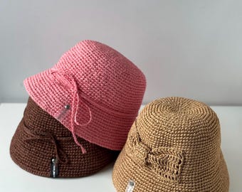 Handmade Raffia Sun Hat: Boho Beach Straw Hat