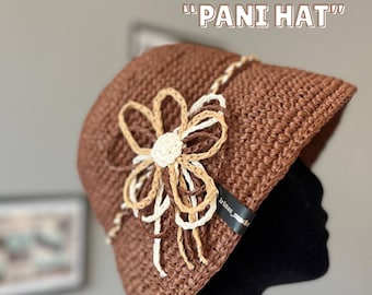 Sombrero de rafia de crochet / Sombrero de pescador de verano DIY (Patrón PDF)
