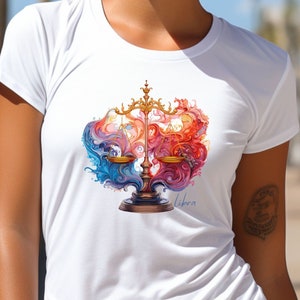 Libra Zodiac Shirt Comfort Colors T-shirt | Libra Botanical Constellation Shirt Gift for Her Shirt Libra Birthday Gift