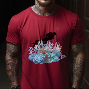 Reef Scuba Diving Shirt, Unique Scuba Diver Gift, Scuba Diver Shirt, Deep Sea Diver, Dive Instructor Shirt for man and woman