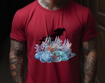 Reef Scuba Diving Shirt, Unique Scuba Diver Gift, Scuba Diver Shirt, Deep Sea Diver, Dive Instructor Shirt for man and woman