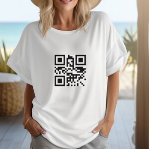 Unisex lustiges F ** ck Off T-Shirt, QR-Code Shirt, Geschenk für Frauen oder Männer, F-You T-Shirt, trendiges Shirt