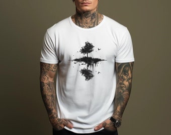 Unisex Tree T-shirt, Unisex T-shirt, Men's T-shirt, Nature Shirt, Green T-shirt, Nature T-shirt, Bird T-shirt