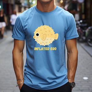 Unisex T-Shirt Bella canvas mens women&#39;s angler tee deep ocean life gift puffer fish blowfish shirt marine apparel, gift for dad
