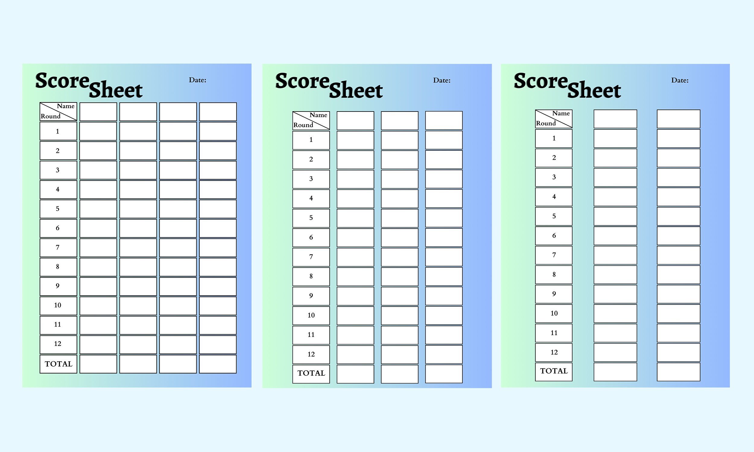 Score Sheets for Games Digital Dowload Printable File Party Scrabble ...
