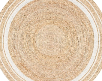 Round Rug- Handmade Round Jute Rug, Natural Braided Jute Rug For Living Room, Kitchen Rug, Circle Jute Rug, entryway rug, Woven jute rug