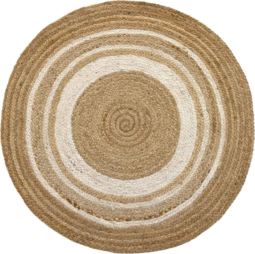 Handmade Jute Round Rug, Natural Braided Round Rug, Boho Area Rug ...