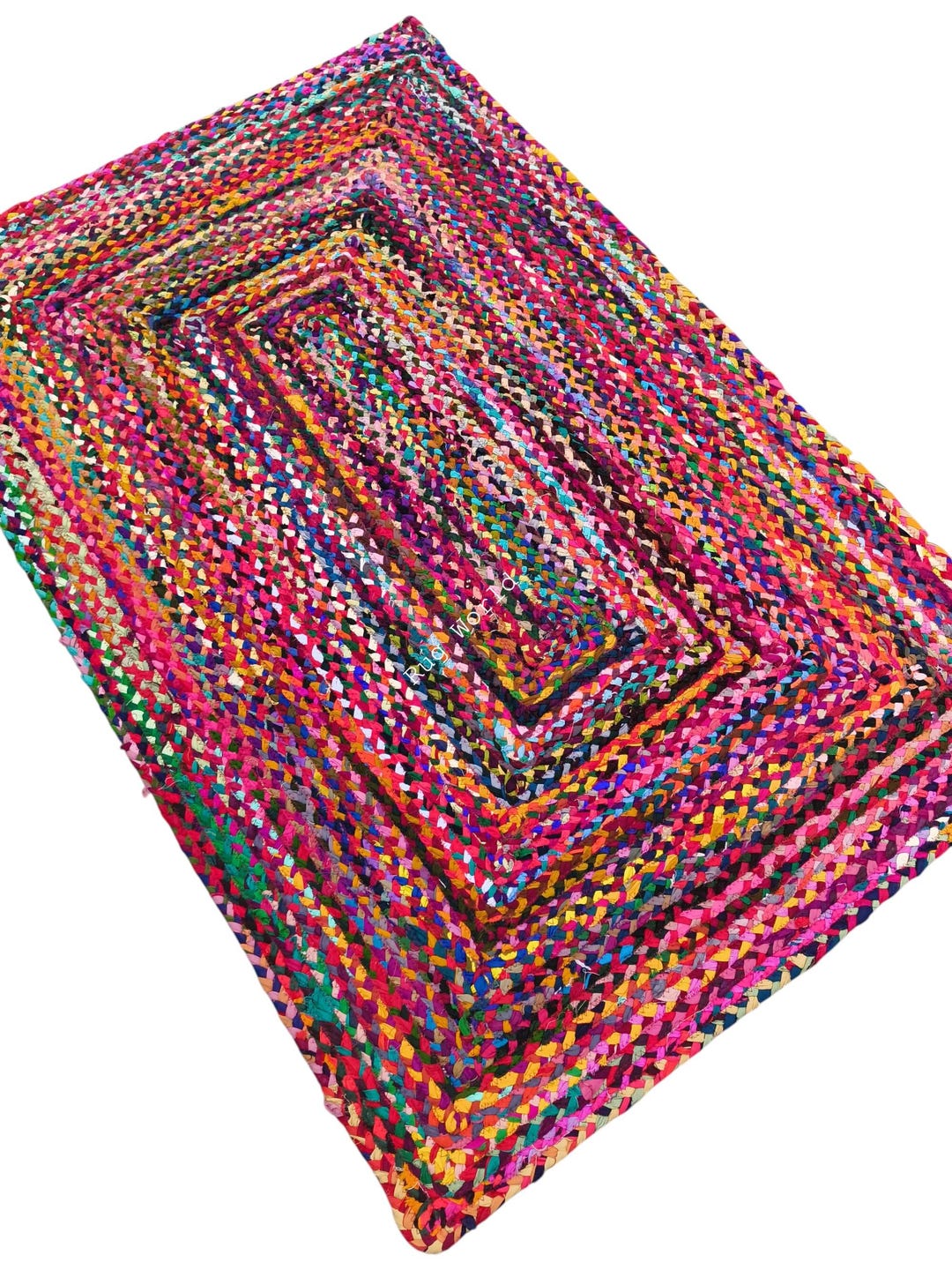 Handmade Colorful Chindi Rug, Bohemian Cotton Rug, Multicolor Chindi ...
