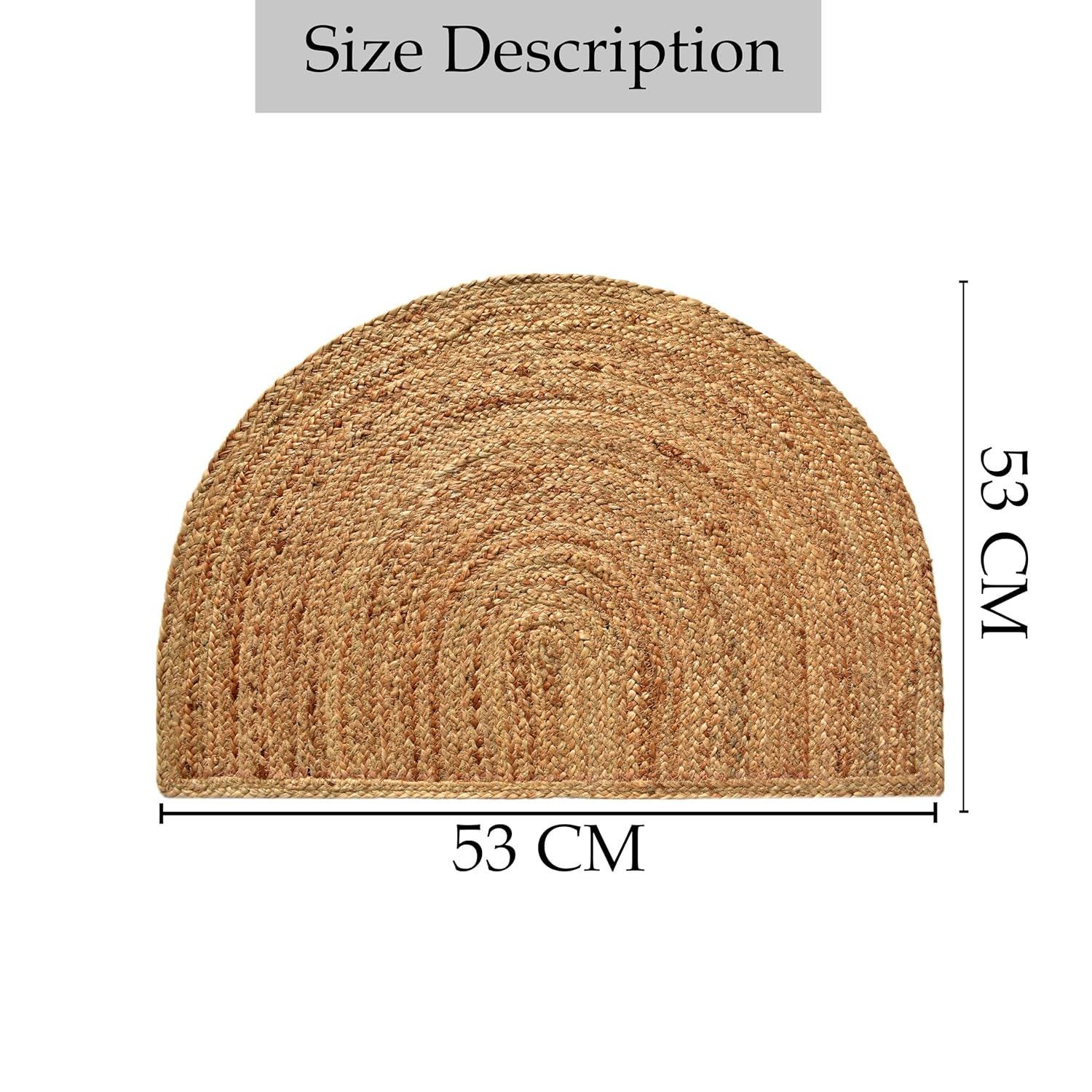 30X60 CM Half Circle Door Runner Rug, Door Mat Jute Rug, Handmade Rug ...