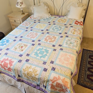 Traditional Colorful Stars Quilt