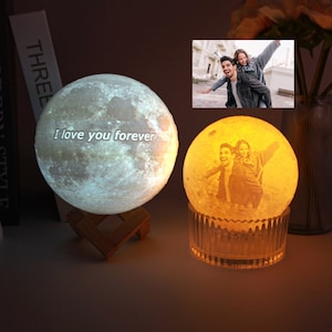 Personalized Moon Lamp, Custom Moon Lamp,Custom 3D Photo Printed Moon Lamp, Moon Light, Couples Gifts ,Anniversary Gift,Gift for Her