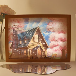 Wall Art Frame Light Picture, Light-Up LED Painting, Light Art Painting, Wall Art Wooden Frame Lamp, Light Box, Shadow Painting Frame, Gift