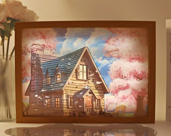 Wall Art Frame Light Picture, Light-Up LED Painting, Light Art Painting, Wall Art Wooden Frame Lamp, Light Box, Shadow Painting Frame, Gift
