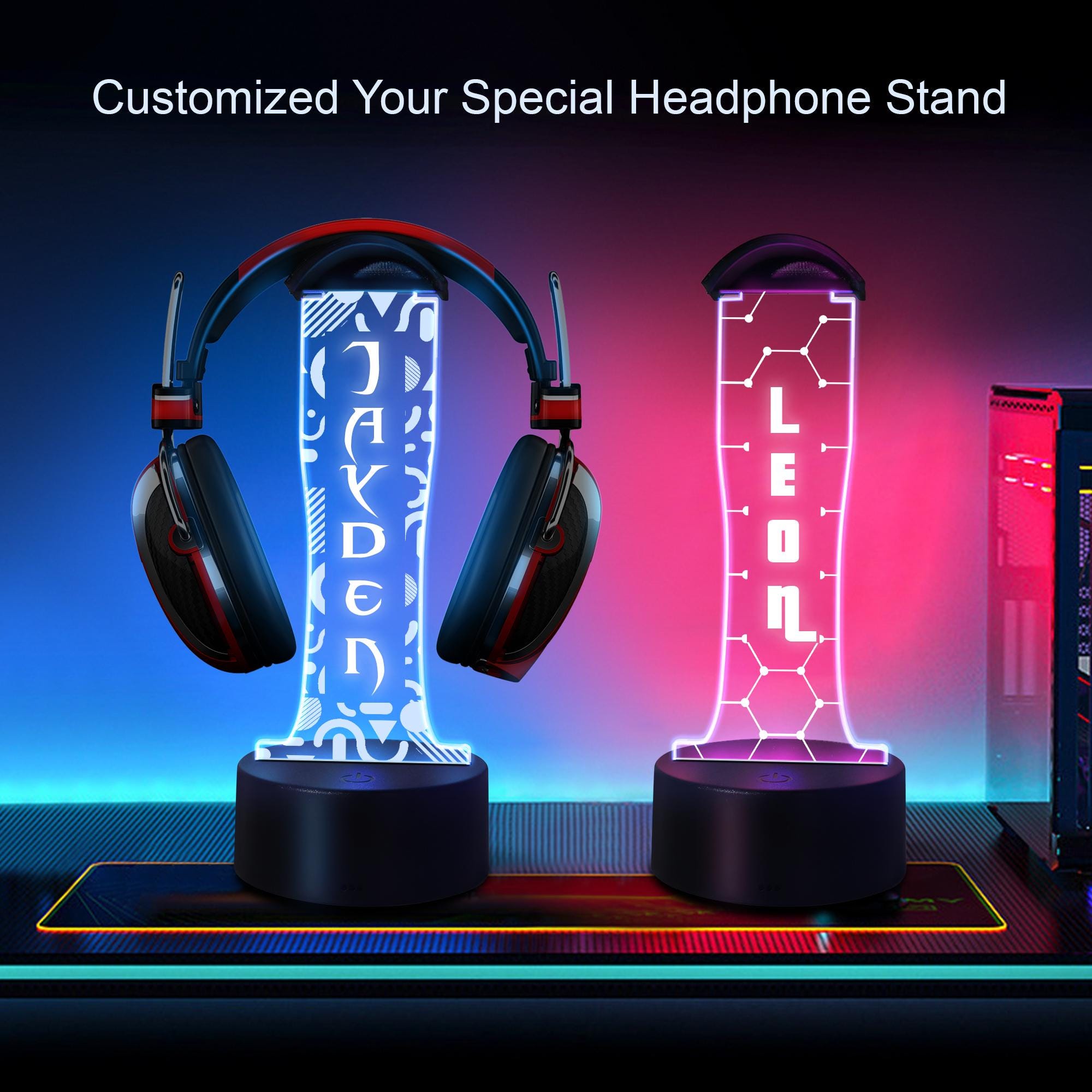 Soportes para auriculares con iluminación RGB