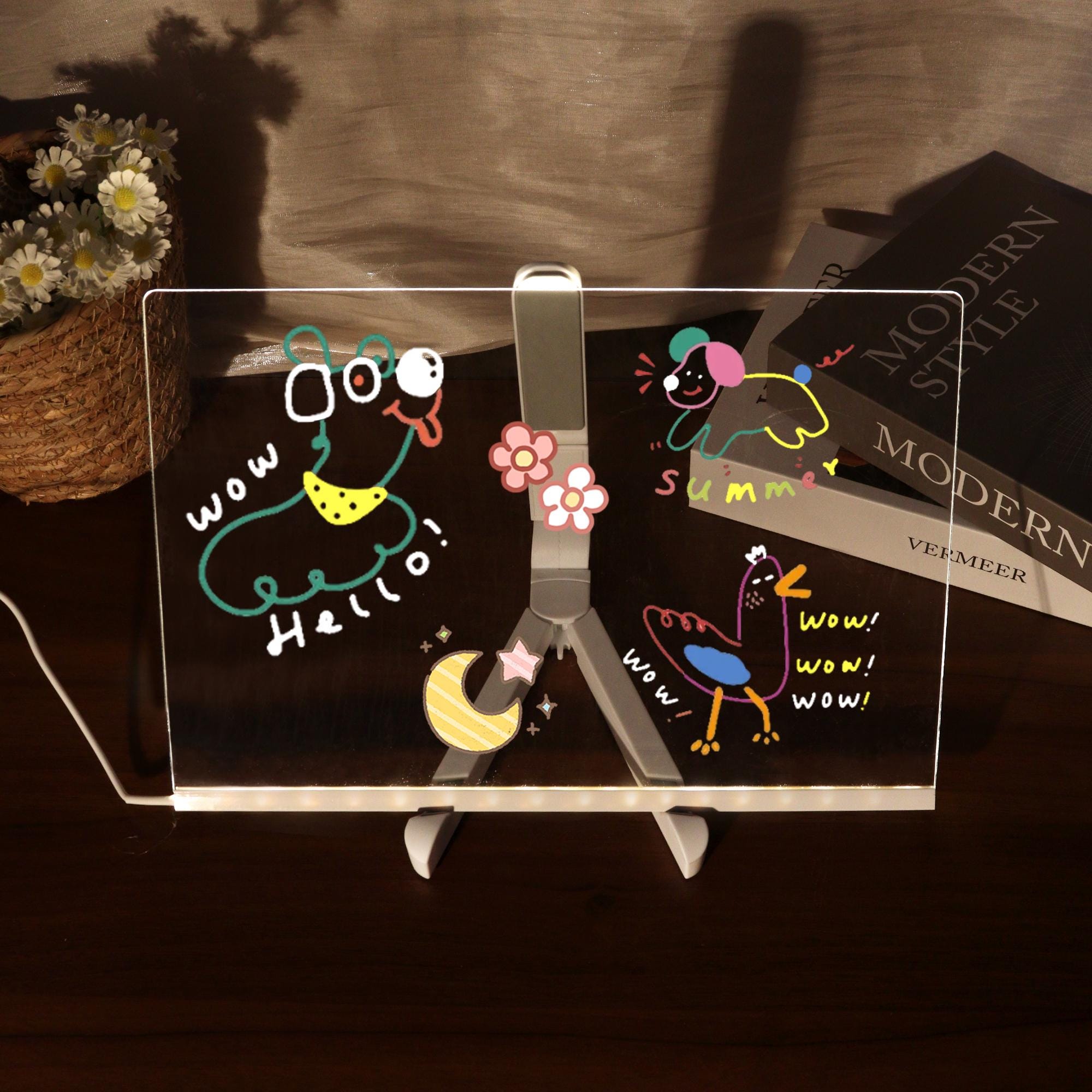 LED Note Board With 7 Colors Pen, 2024 New Glowing Acrylic Message ...
