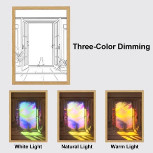 Wall Art Frame Light, Die Collision von Licht und Kunst, Light Box, LED-Licht, Schattenmalerei Rahmen, bestes Geschenk, 3 Farben Licht Bild 5