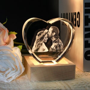 3D Crystal Photo Portrait Personalized with your Photo, Personalized 3D Crystal Photo, Pet Portrait in Crystal, Christmas Gift, Gift for Her
