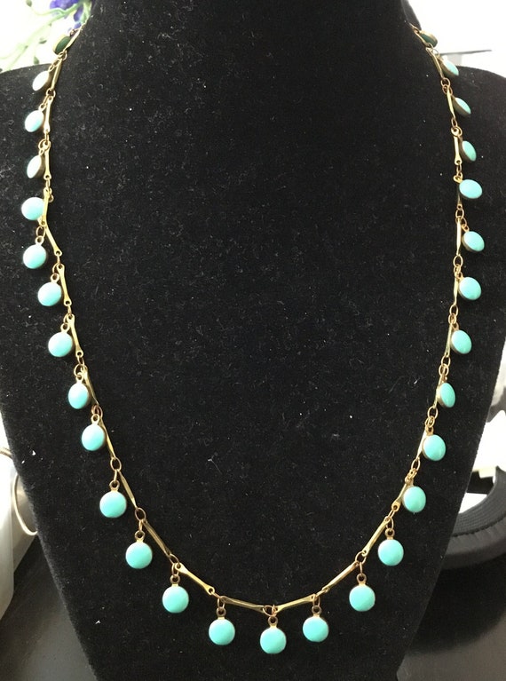 Vintage Genuine Turquoise on Gold Filled Chain