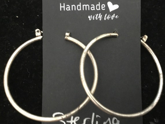 Sterling Silver Large Hoops - image 1