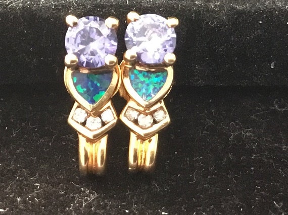 Gold over Sterling Amethyst Earrings (Studs)