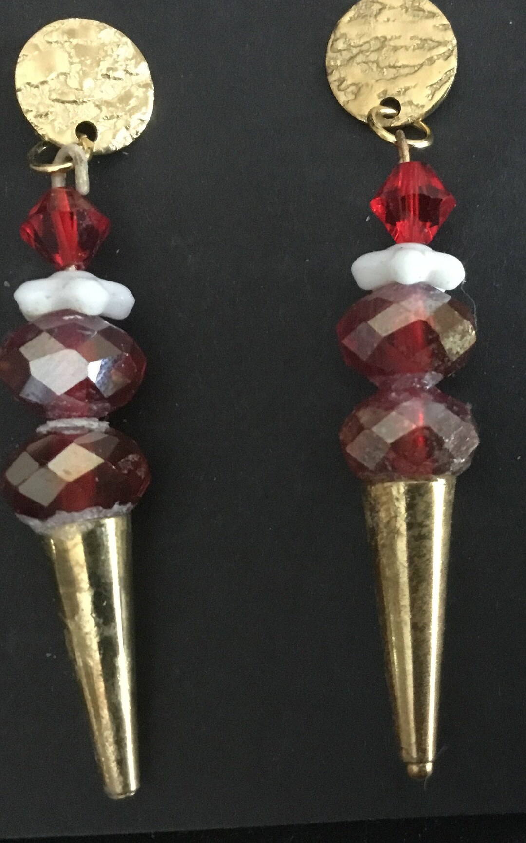 Ice Cream Cone Earrings With Swarovski Crystals on Studs Etsy Canada