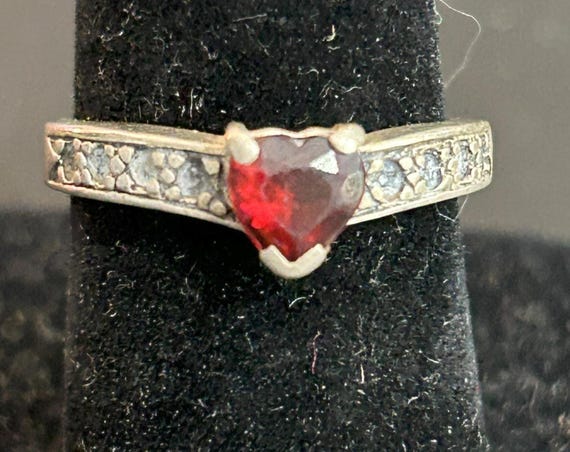 Ruby and Sterling Silver Ring - image 1
