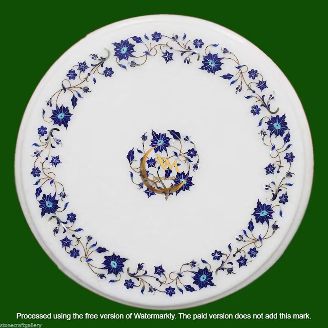 White Marble Table Top Natural Stone Art Marble Tables With Etsy