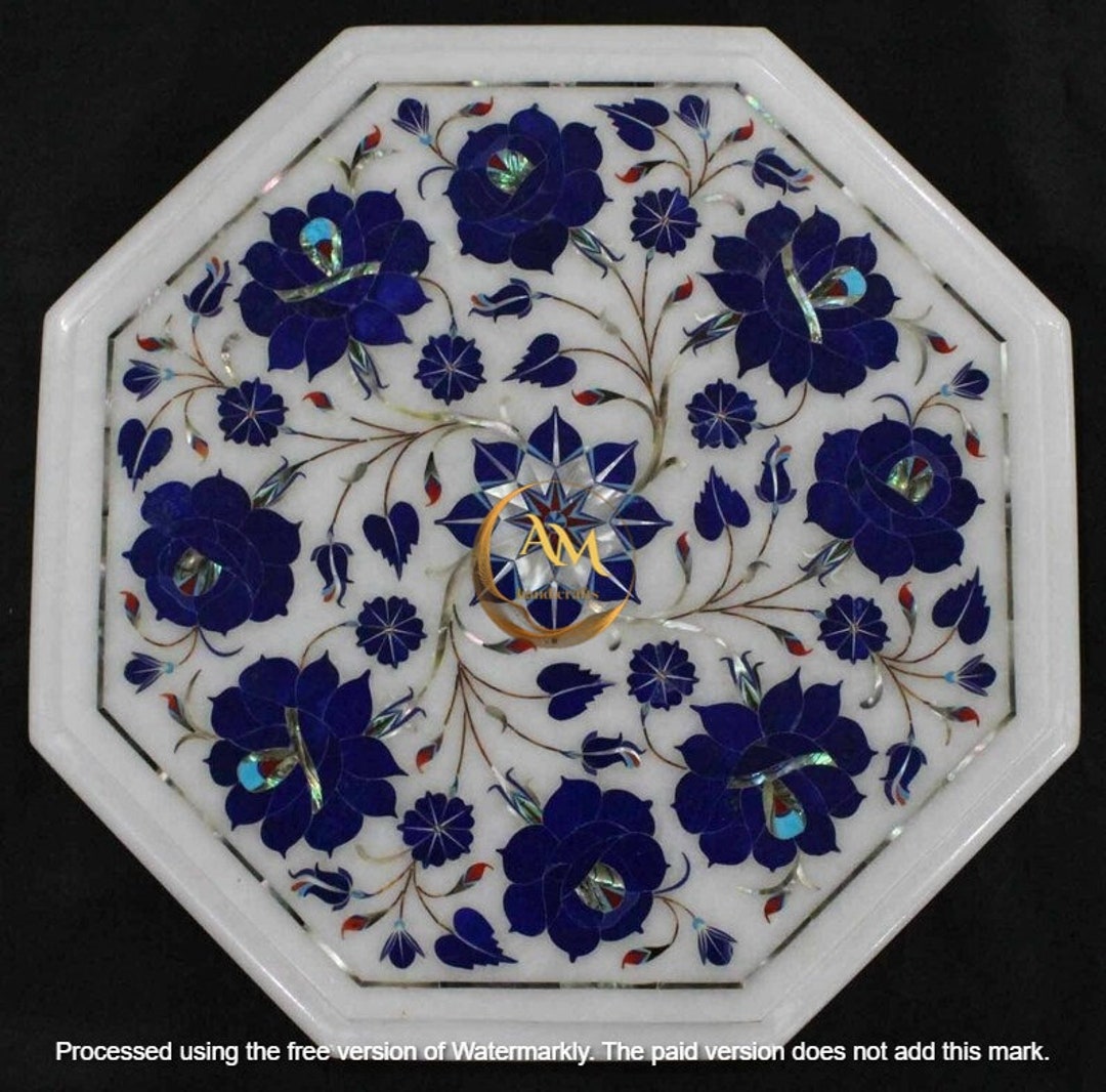 White Marble Table Top Natural Stone Art Marble Tables With Etsy