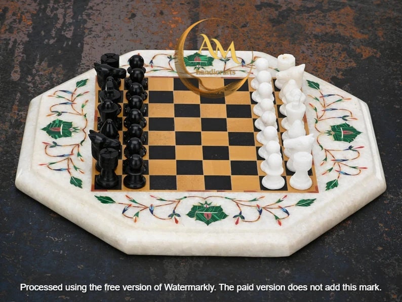 Black & Tan Marble Chess Set - Samson Historical