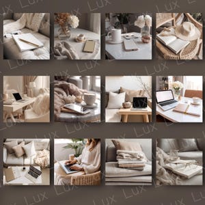 Neutral Aesthetic Lifestyle Stock Photos | Minimal Branding Images for Bloggers, Influencers & Social Media image 3