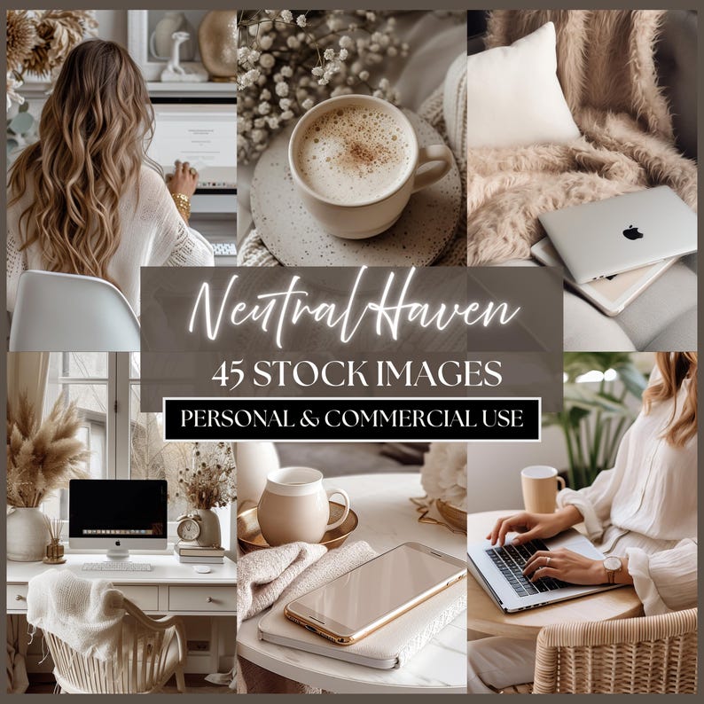 Neutral Aesthetic Lifestyle Stock Photos | Minimal Branding Images for Bloggers, Influencers & Social Media