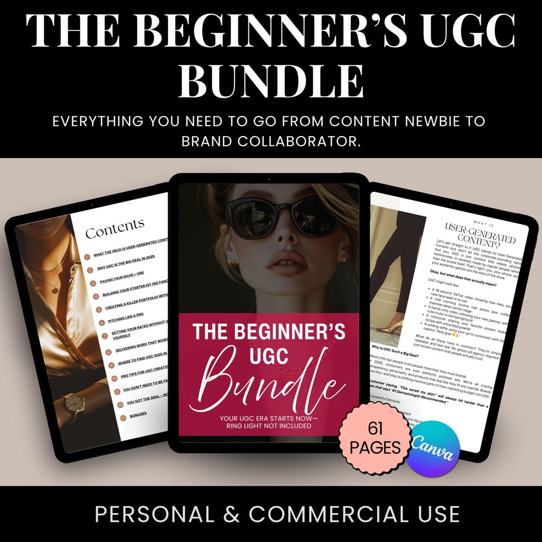 UGC Starter Kit for Beginners | Content Creation Guide - Etsy
