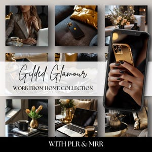 45 Gold Faceless Marketing Stock Images | Master Resell Rights | Faceless Stock Photo Bundle | Social Media Photos | Digital Marketing