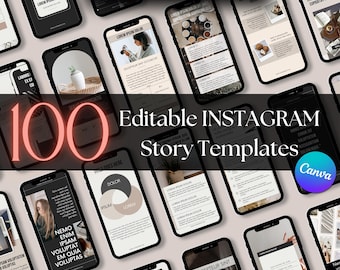 100 Instagram Story Templates | Editable Canva Graphics for Content Creators