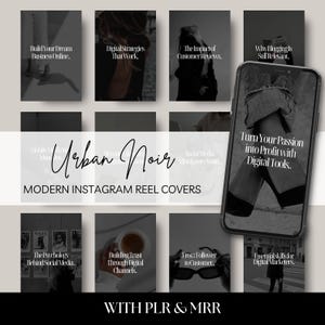 60 Modern Instagram Reel Covers | Instagram Reel Covers MRR | Canva Reel Covers | Faceless Marketing | Instagram Posts | Canva Template