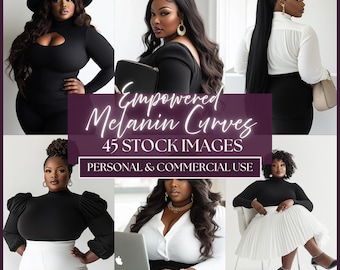Plus Size Melanin Lifestyle Stock Photos | Inclusive Branding Images for Bloggers, Influencers & Social Media