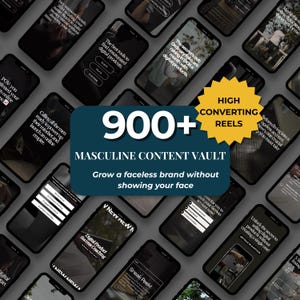 900 Reels sin rostro para hombres con subtítulos / Paquete de creación de contenido masculino / Reels listos para publicar en Instagram y TikTok / Paquete de contenido sin rostro