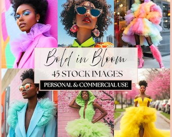 Bold in Bloom Editorial Stock Photos | Vibrant Fashion Lifestyle Images for Branding, Influencers, Social Media Content Bundle
