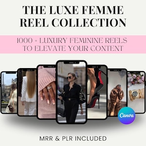1000 + Luxury Feminine Reels Social Media, Faceless Video, Aesthetic Reels, Digital Marketing, With Master Resell Rights, MRR/PLR, Lux Reels