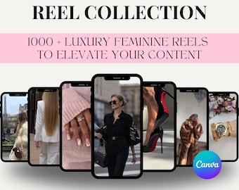 1000 + Luxury Feminine Reels Social Media, Faceless Video, Aesthetic Reels, Digital Marketing, With Master Resell Rights, MRR/PLR, Lux Reels