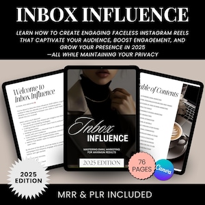 Inbox Influence Email Marketing Guide | 2025 Strategies | MRR | PLR | Done For You Guide | Email Marketing | Email Templates