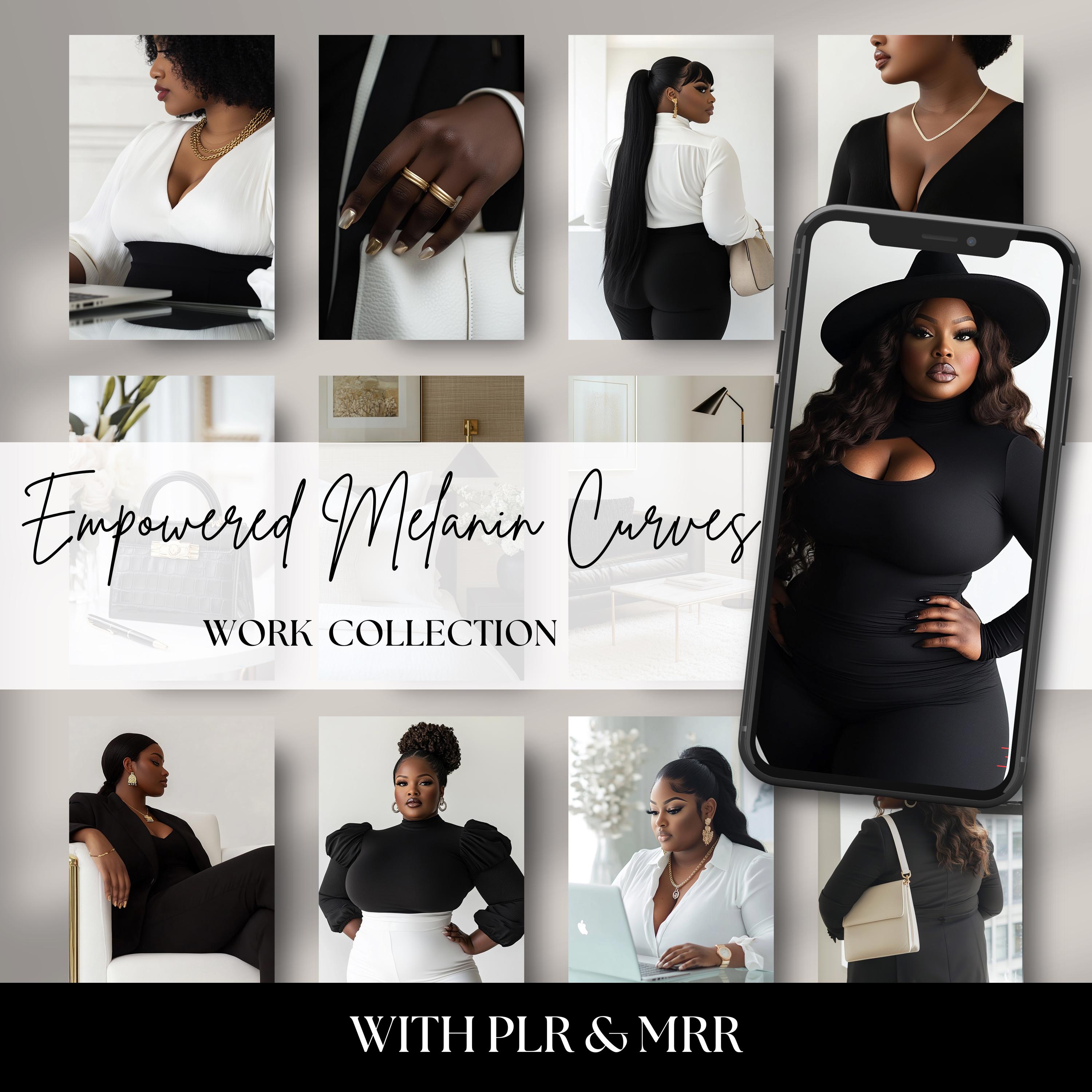 45 Curvy Melanin Women Stock Photos | Melanin Business Women | Feminine Workspace Aesthetic | Inclusive Stock Photography| Plus Size Melanin