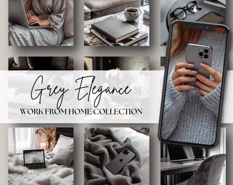 45 Grey Faceless Marketing Stock Images | Master Resell Rights | Faceless Stock Photo Bundle | Social Media Photos | Digital Marketing